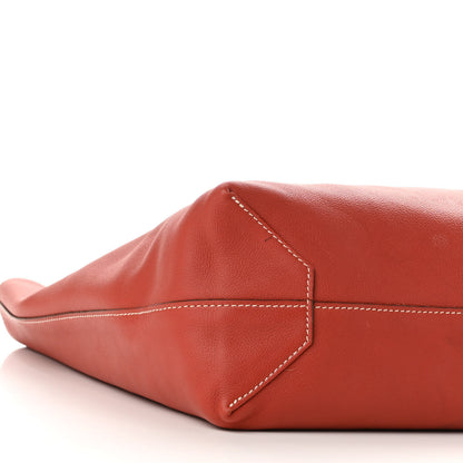 Hermes Taurillon Clemence Double Sens Reversible Tote Sanguine Rose Jaipur 12 of 14