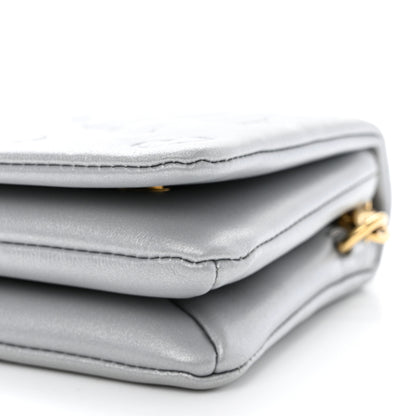 Louis Vuitton Metallic Lambskin Embossed Monogram Pochette Coussin Silver 9 of 9