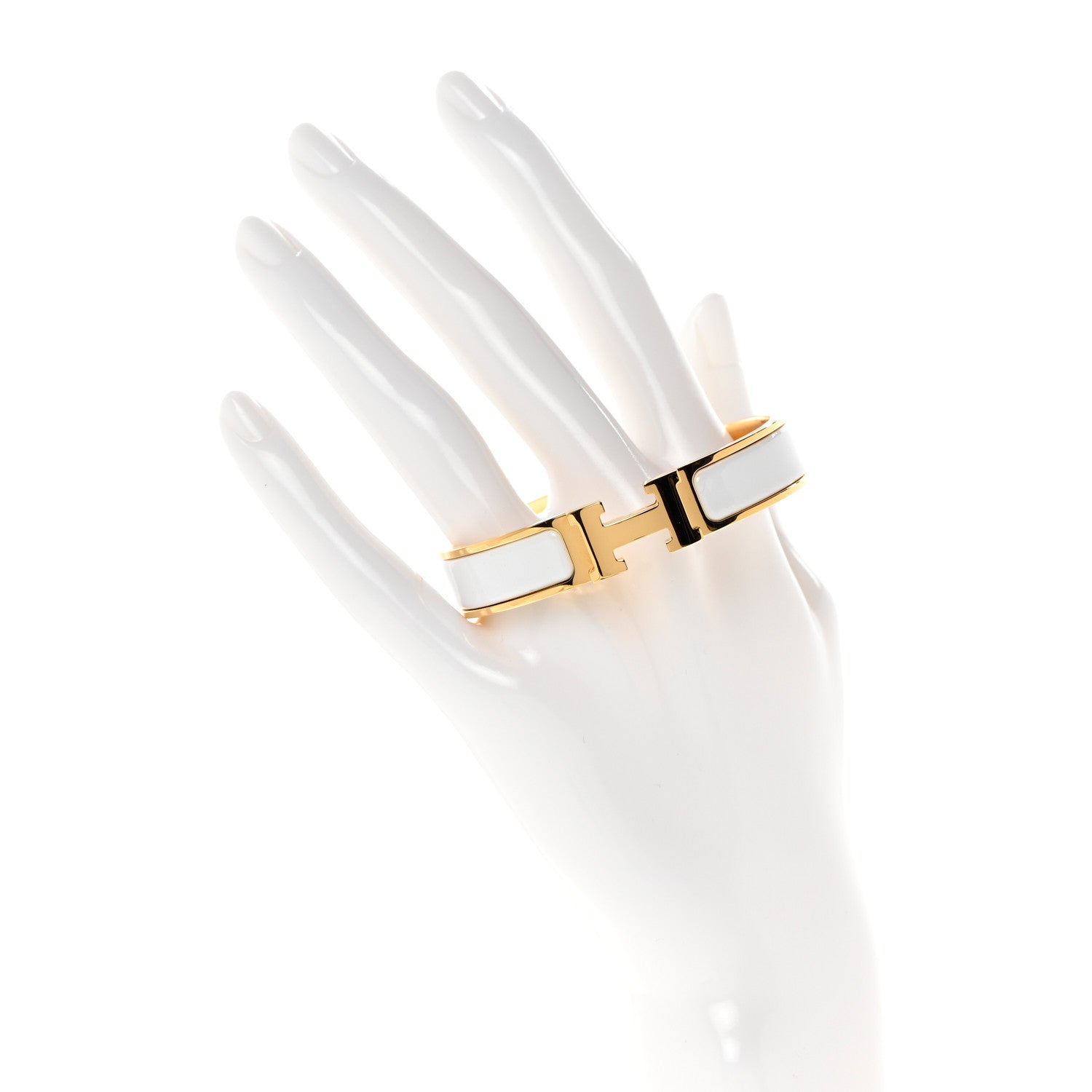 Hermes Enamel Narrow Clic Clac H Bracelet PM White 2 of 4