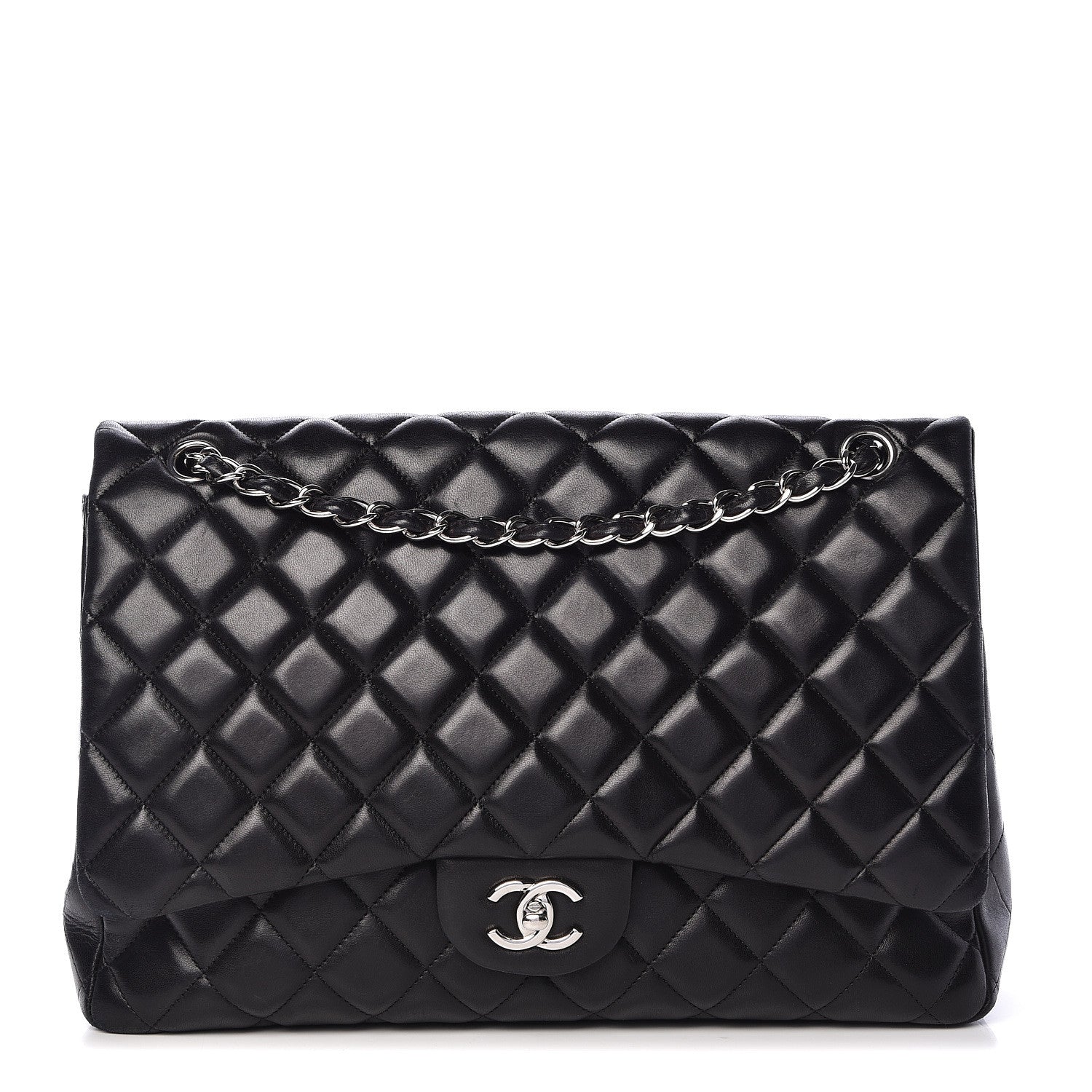 Chanel Lambskin Quilted Maxi Single Flap Black 1 of 16
