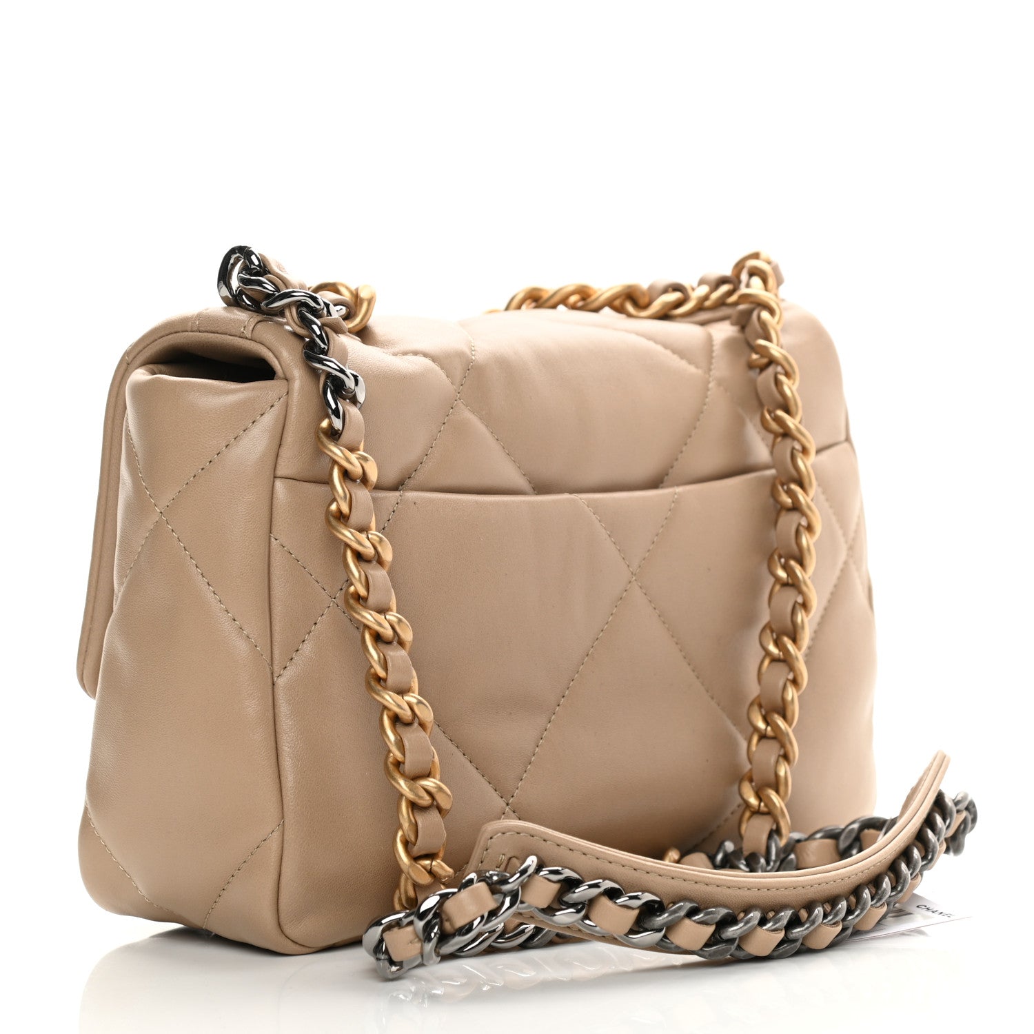 Chanel Lambskin Quilted Medium Chanel 19 Flap Dark Beige 3 of 11