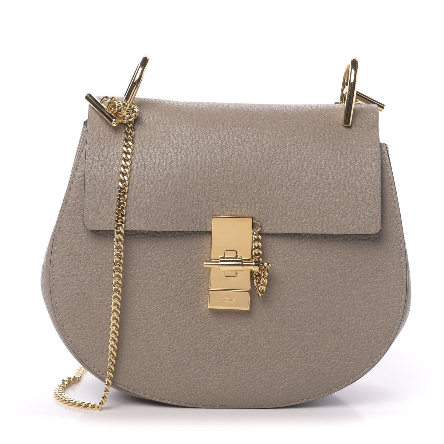Grained Lambskin Drew Shoulder Bag Motty Grey