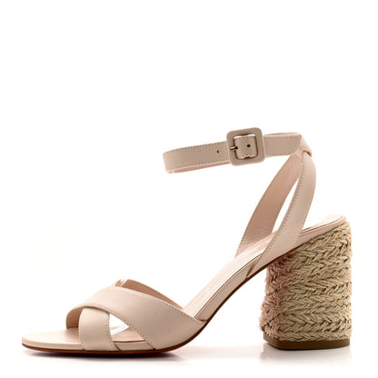 Christian Louboutin Goatskin Super Mariza 85 Espadrille Sandals 38 Leche Natural 1 of 10
