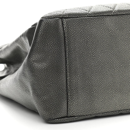 Chanel Metallic Caviar Quilted Grand Shopping Tote GST Dark Silver 12 of 14