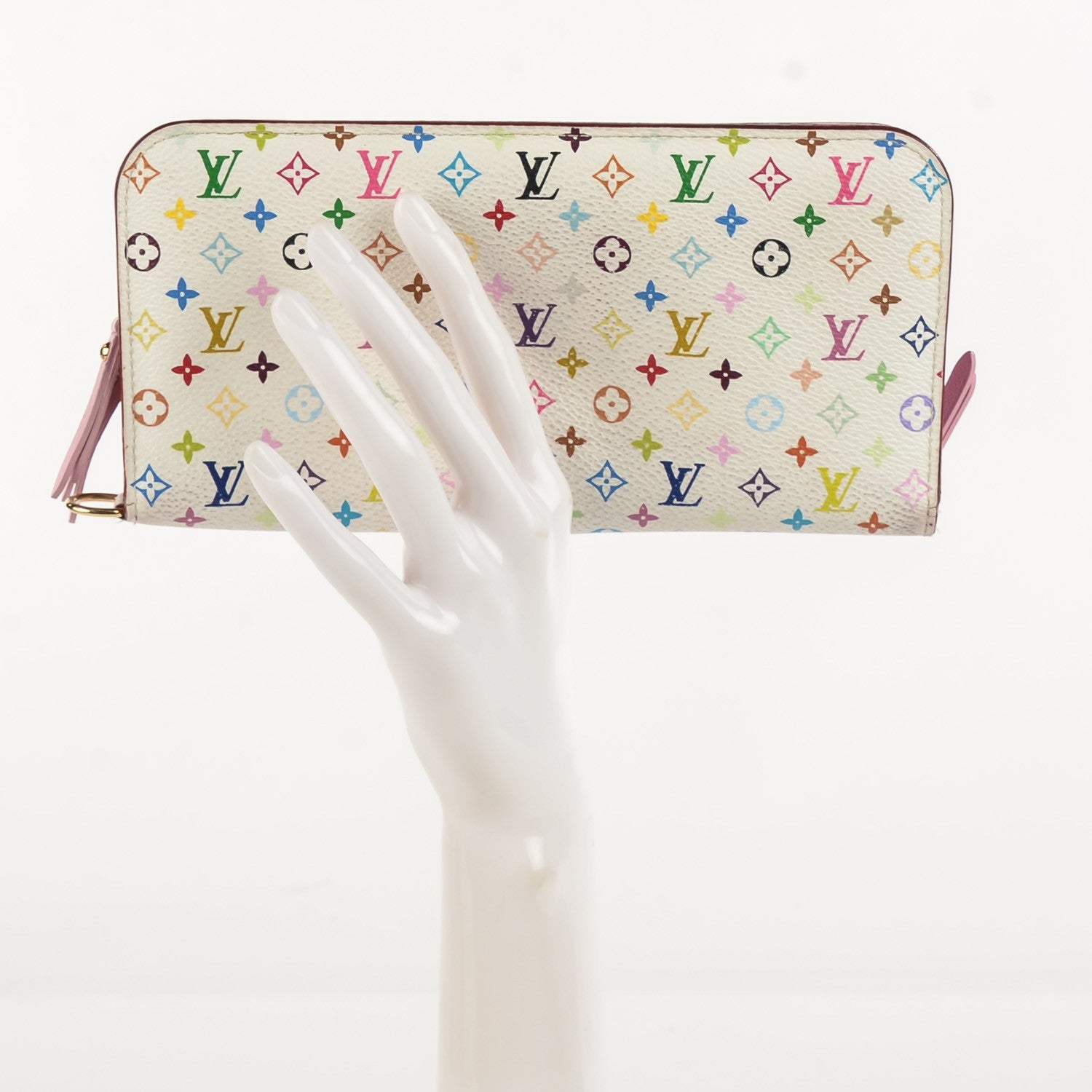 Louis Vuitton Monogram Multicolor Insolite Wallet White Litchi 3 of 10