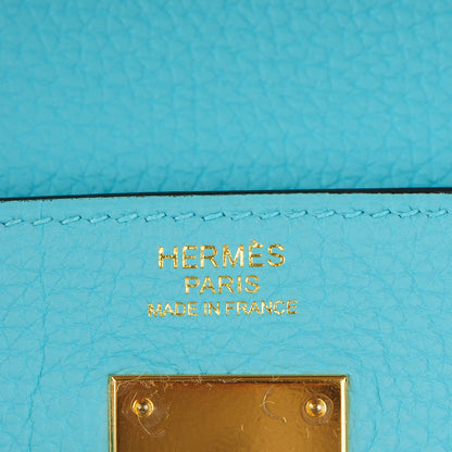 Hermes Togo Kelly Retourne 32 Bleu Atoll 7 of 25