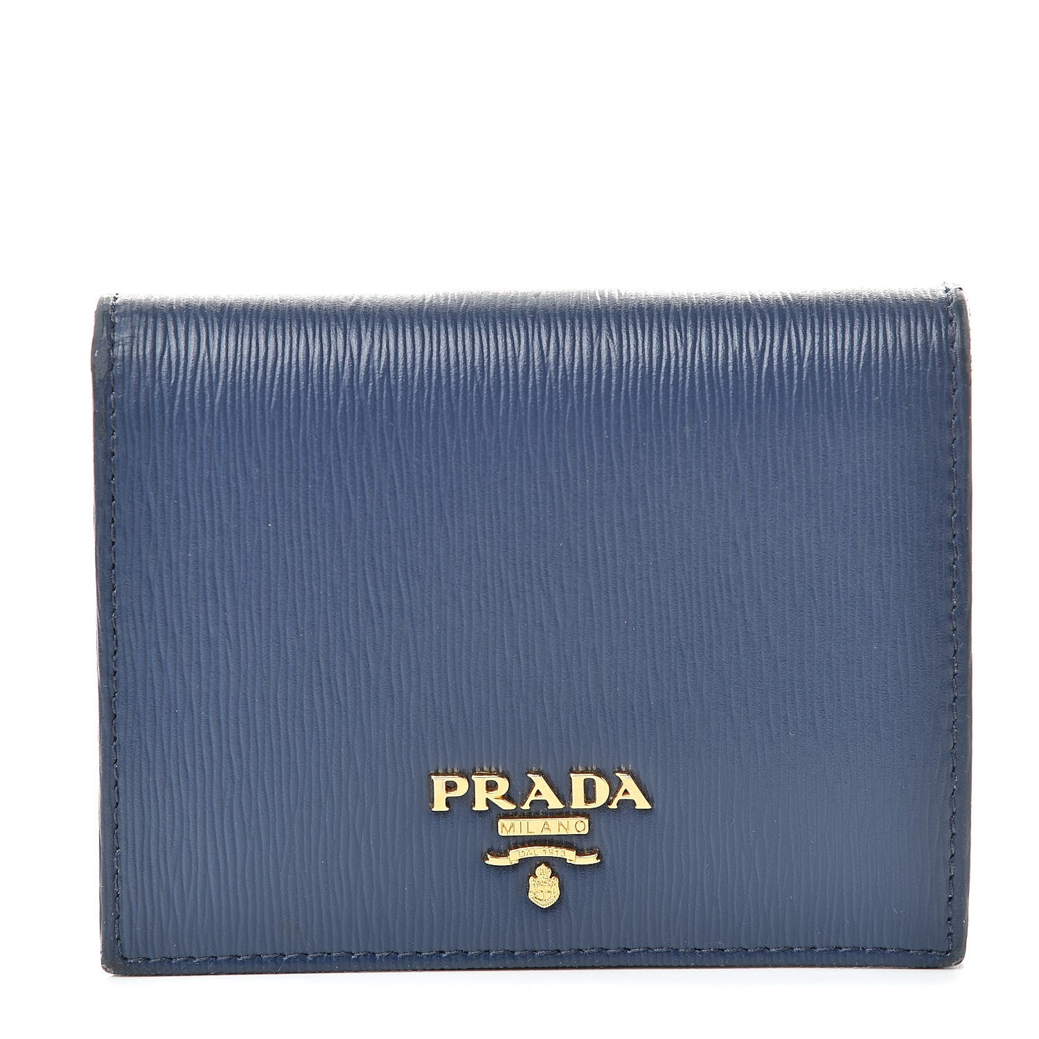 Prada Vitello Move Bi-Fold Wallet Bleuette 1 of 15