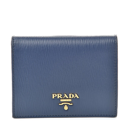 Prada Vitello Move Bi-Fold Wallet Bleuette 1 of 15