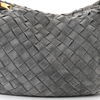 Bottega Veneta Suede Calfskin Intrecciato Teen Jodie Hobo Thunder 8 of 10