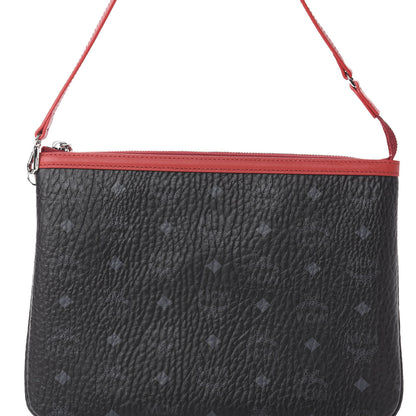 MCM Visetos Leopard Print Pochette Black Red 8 of 10