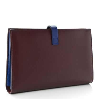 Celine Smooth Calfskin Large Multifunction Strap Wallet Burgundy Blue 3 of 9