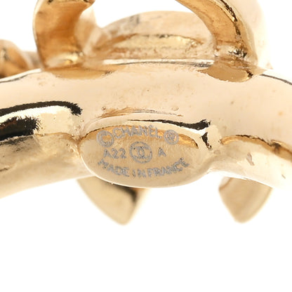 Chanel Crystal Chain CC Climber Earrings Gold 4 of 5