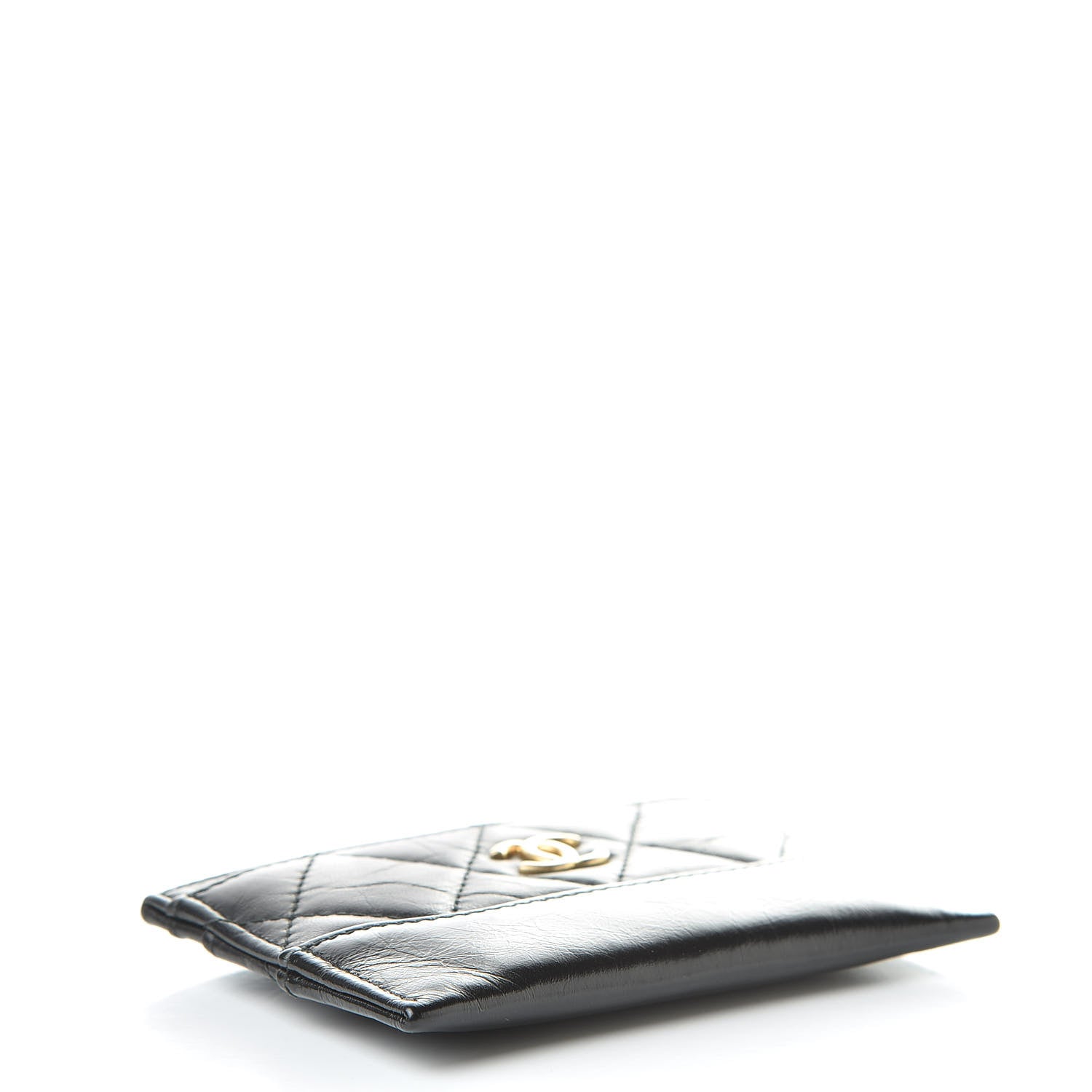 Chanel Aged Calfskin Quilted Gabrielle Card Holder Black 4 of 9