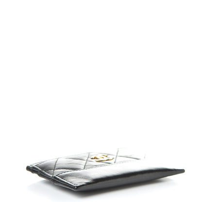 Chanel Aged Calfskin Quilted Gabrielle Card Holder Black 4 of 9