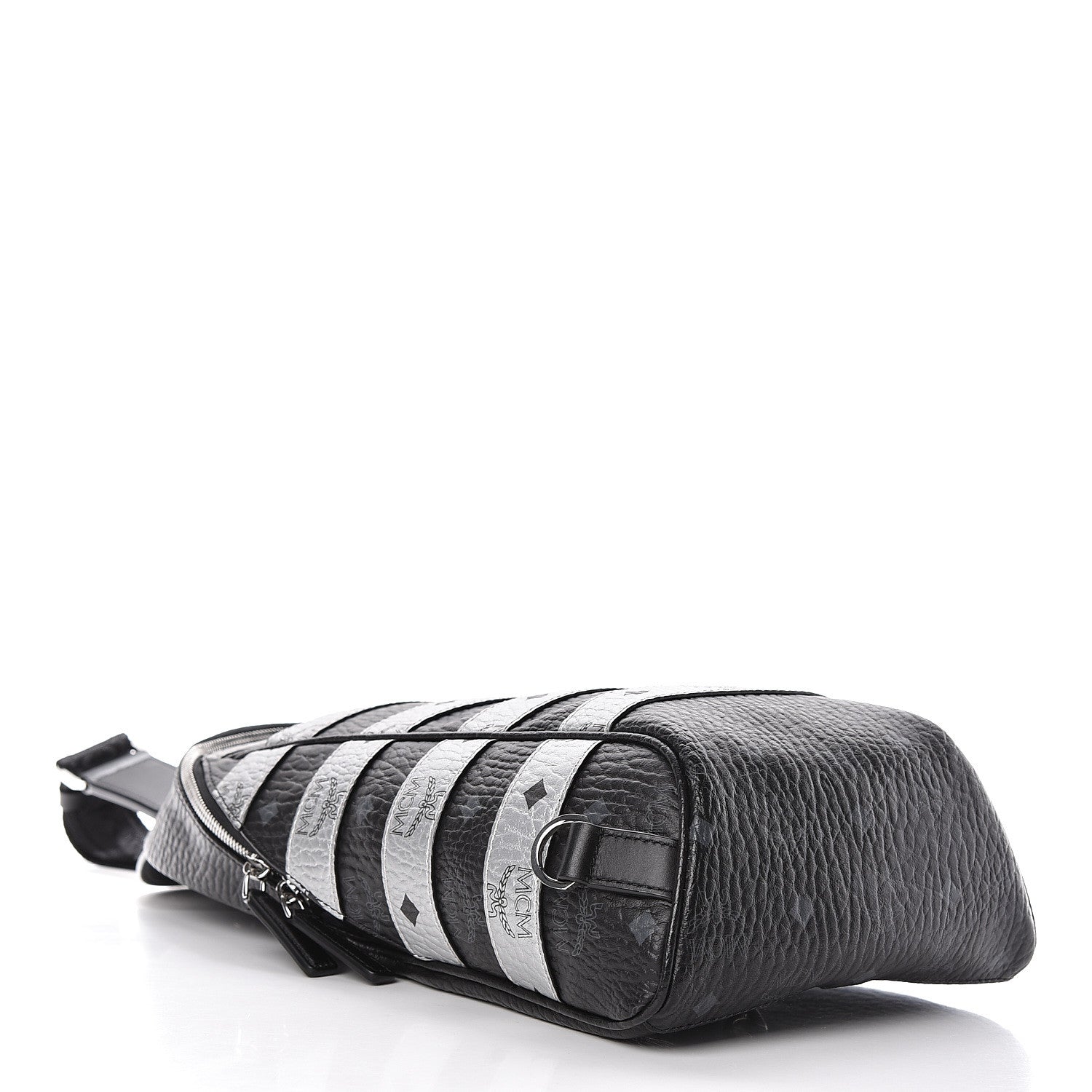 MCM Visetos Spot Medium Sling Bag Black Silver 4 of 10