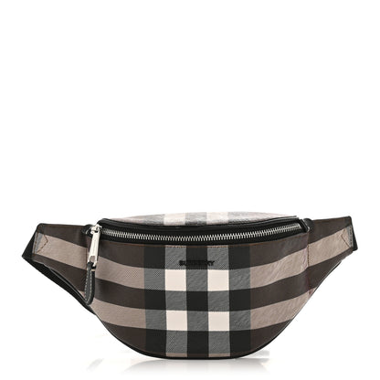 Burberry E-canvas Check Cason Bum Bag Dark Birch Brown 1 of 13