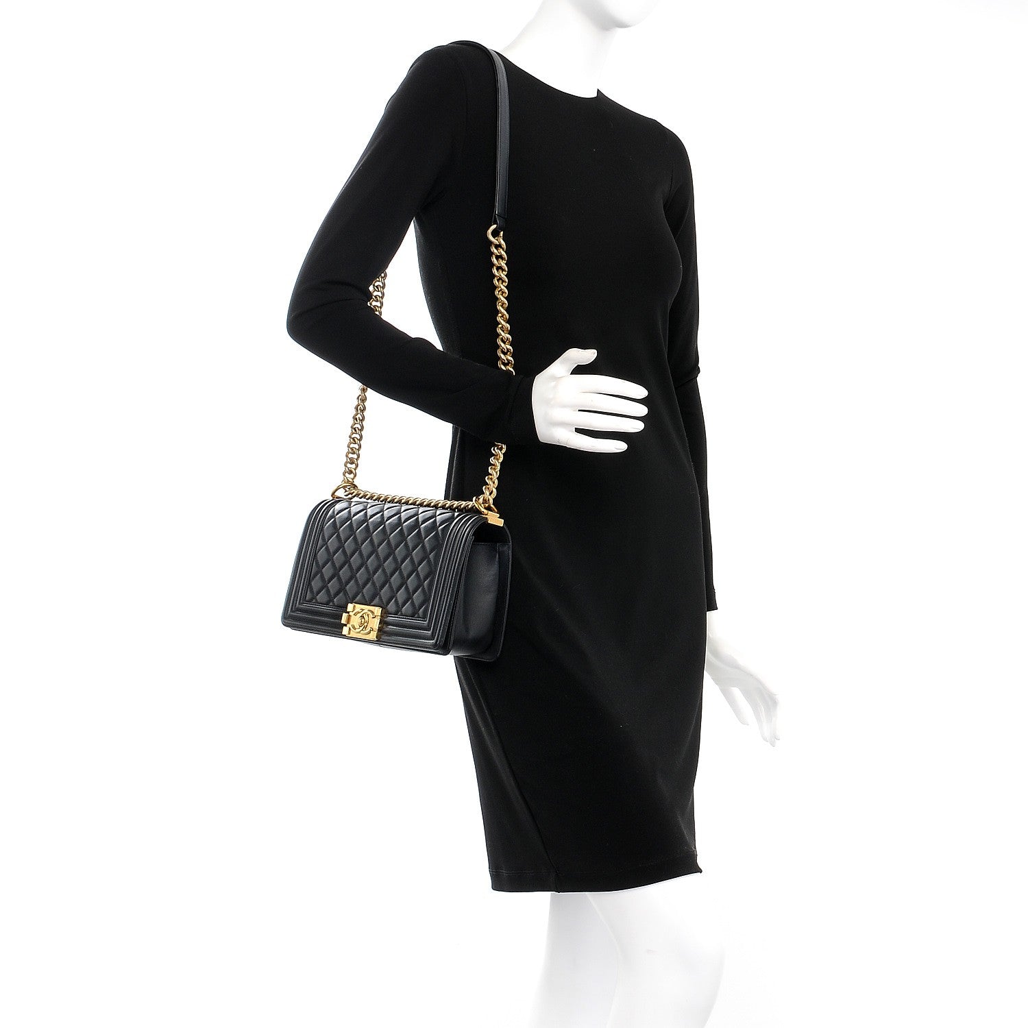 Chanel Calfskin Quilted Medium Boy Flap Black 2 of 15