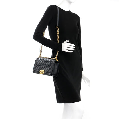 Chanel Calfskin Quilted Medium Boy Flap Black 2 of 15