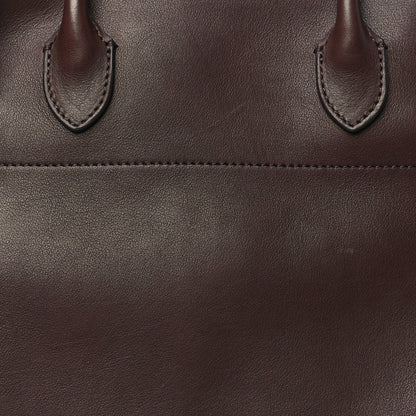 The Row Polished Saddle Calfskin Soft Margaux 12 Dark Brown 7 of 9