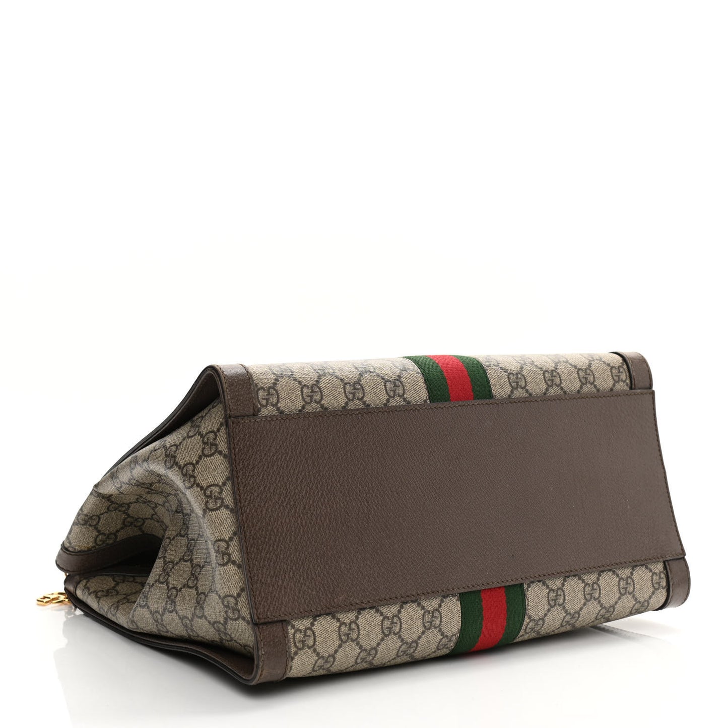 GG Supreme Monogram Web Medium Ophidia Tote Bag Brown