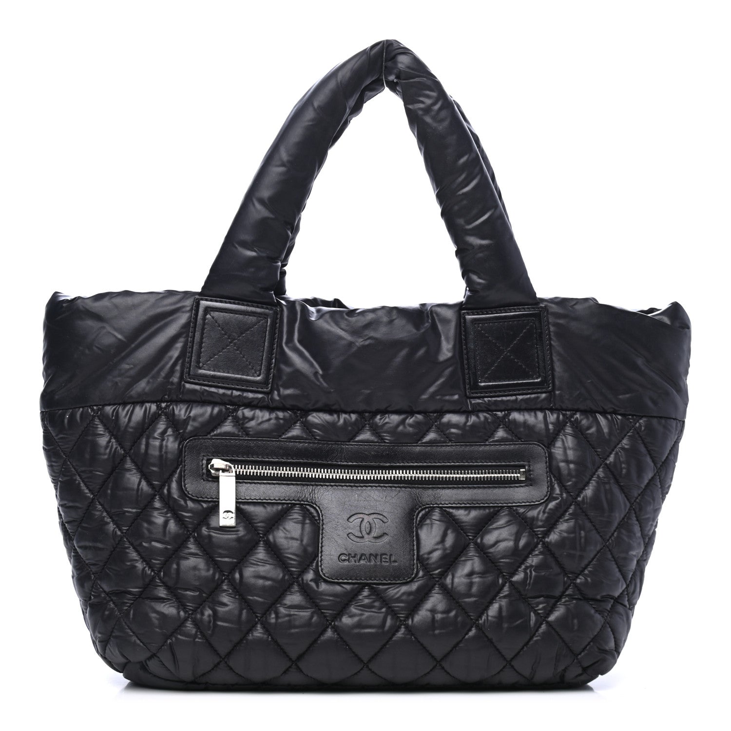 Chanel Nylon Quilted Coco Cocoon Medium Reversible Tote Black Red 1 of 7
