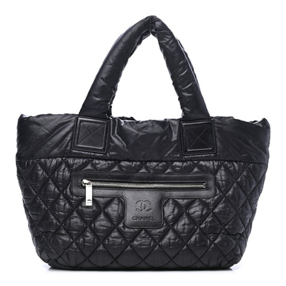 Chanel Nylon Quilted Coco Cocoon Medium Reversible Tote Black Red 1 of 7
