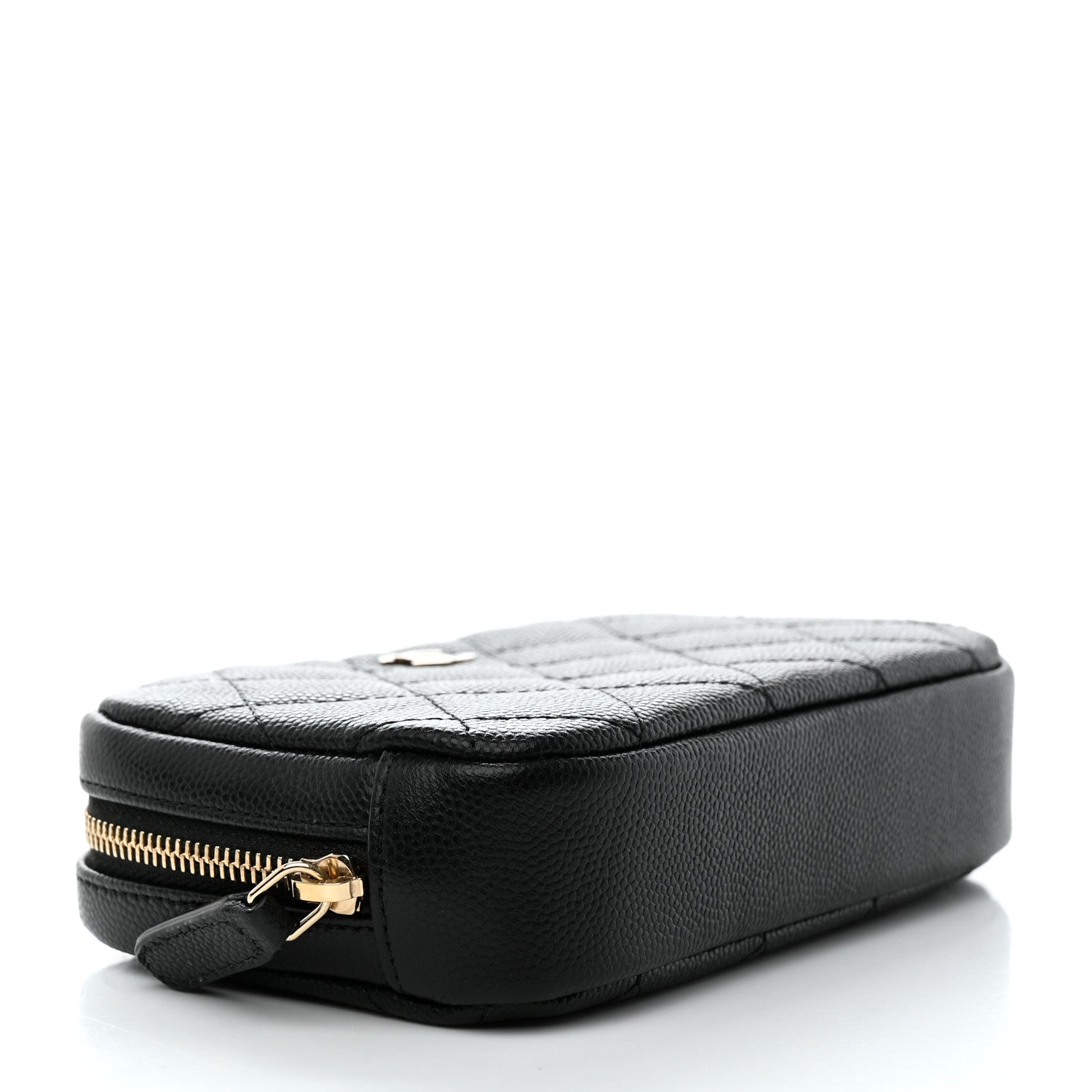 Chanel Caviar Quilted Small Curvy Pouch Cosmetic Case Black 4 of 8