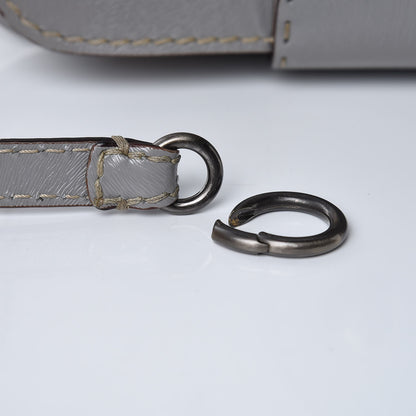 Fendi Glazed Calfskin Secret Code Satchel Grey 9 of 9