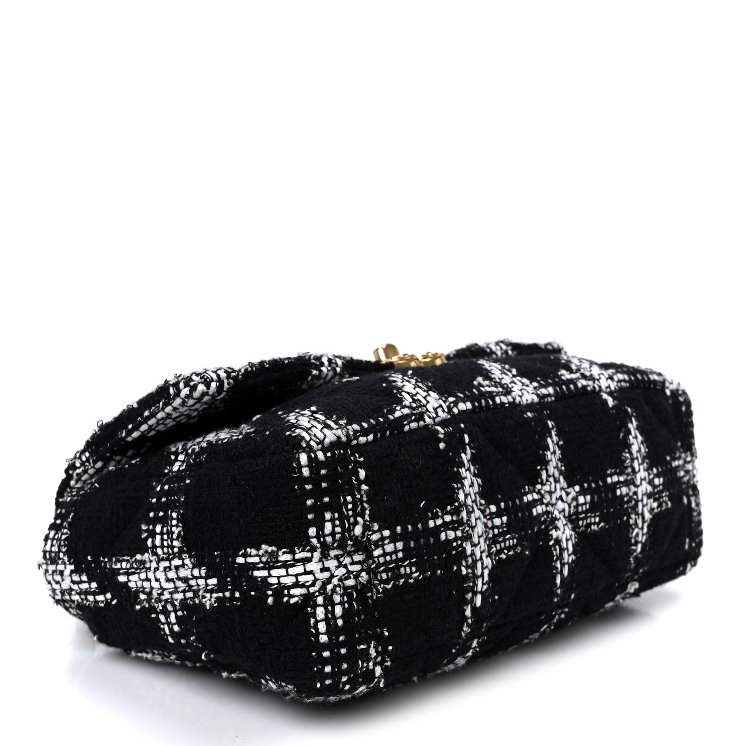 Chanel Tweed Quilted Medium Chanel 19 Flap Black White 4 of 10