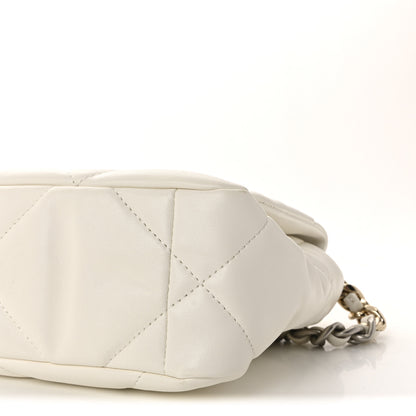 Chanel Lambskin Quilted Medium Chanel 19 Flap White 10 of 10