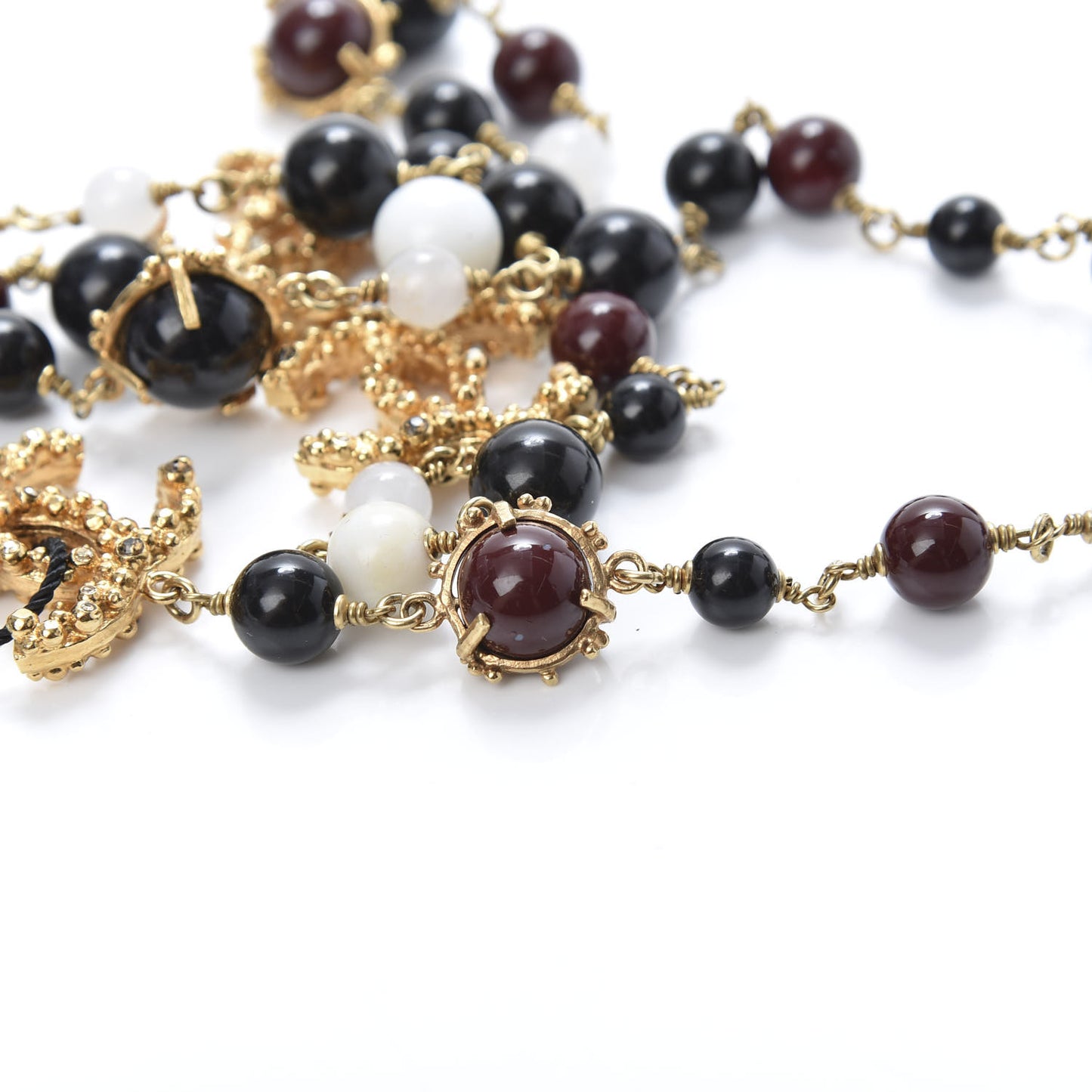 Resin Beaded CC Necklace Gold Multicolor