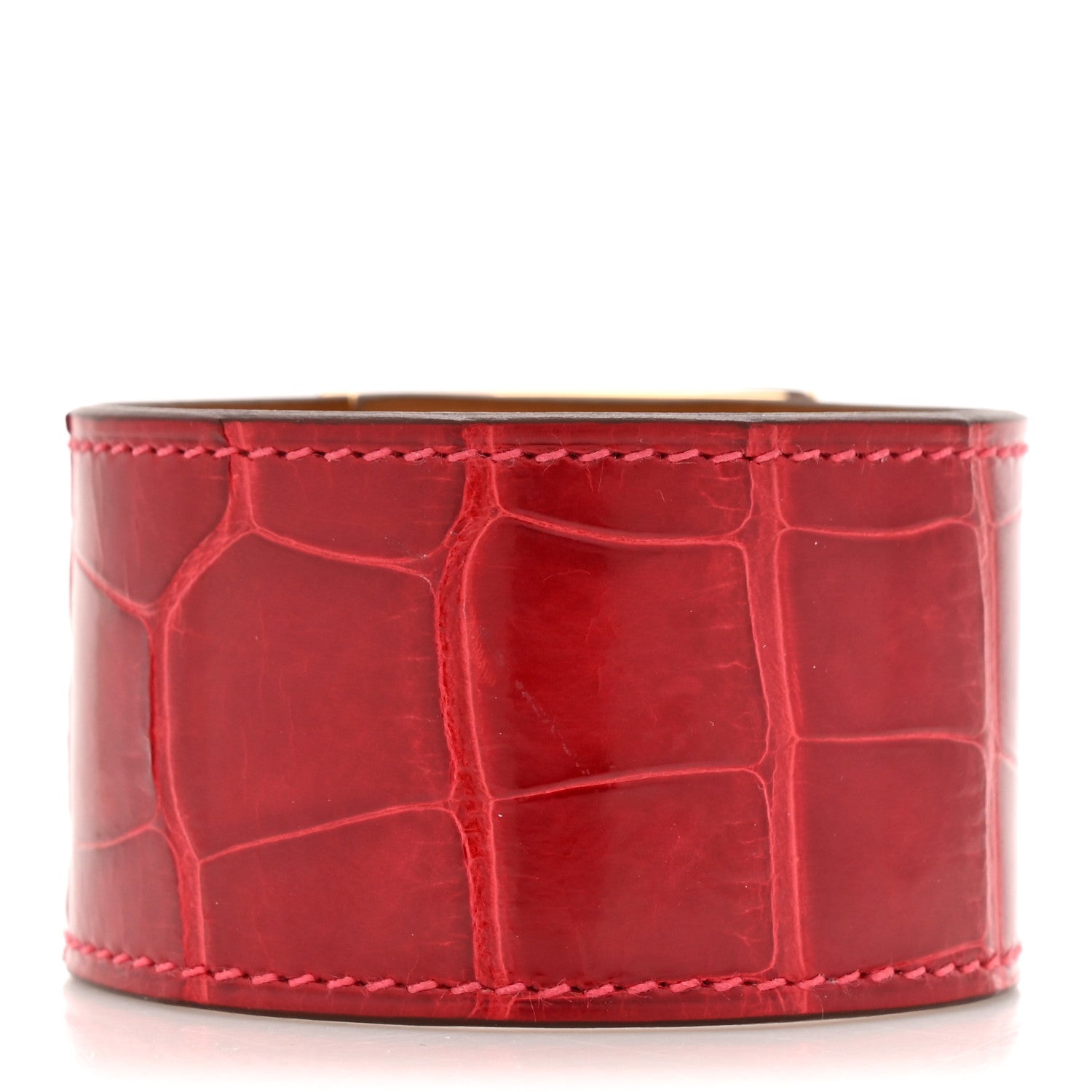 Hermes Shiny Alligator Collier De Chien CDC Bracelet T2 Braise 3 of 6