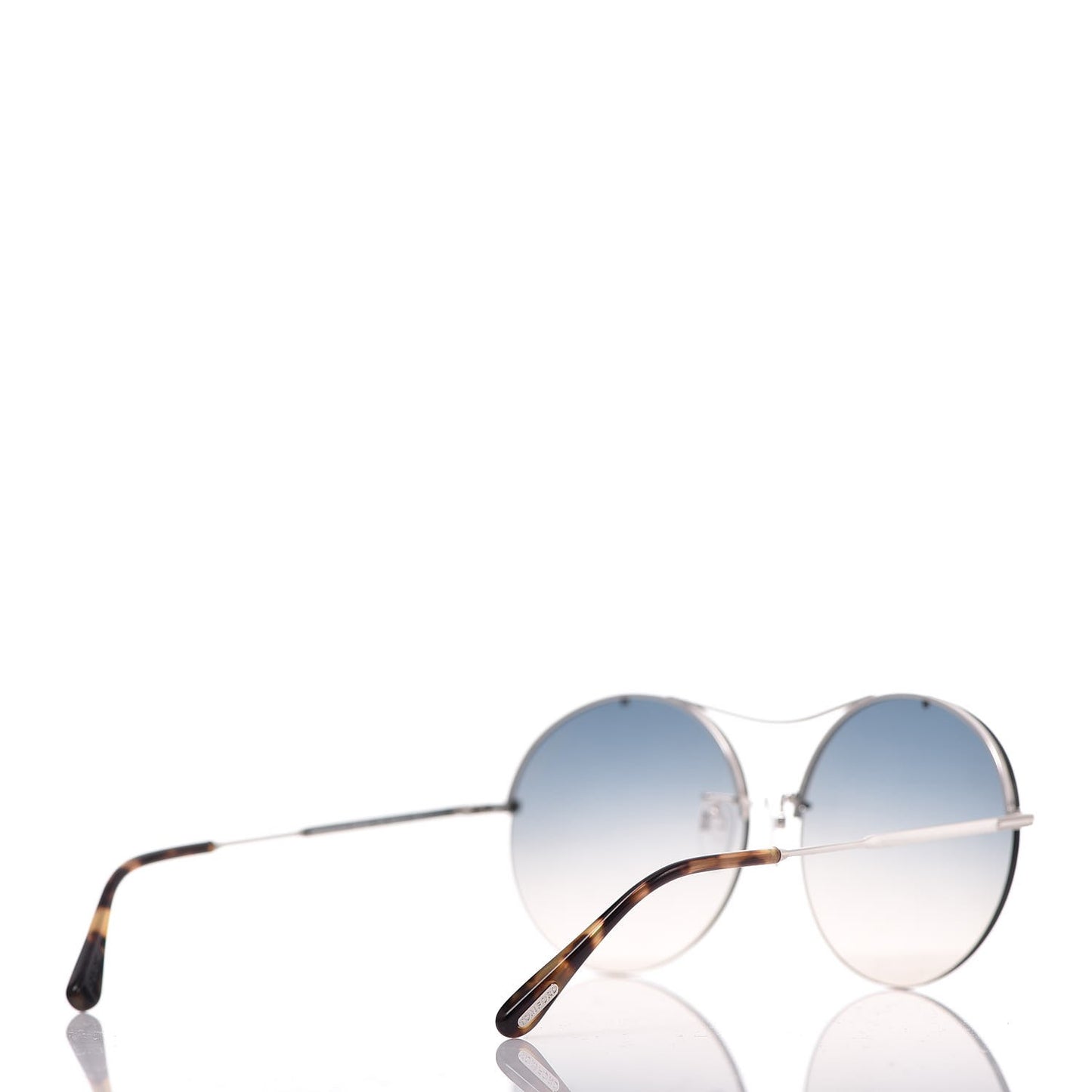 Veronique Round Frame Sunglasses TF565 Shiny Silver