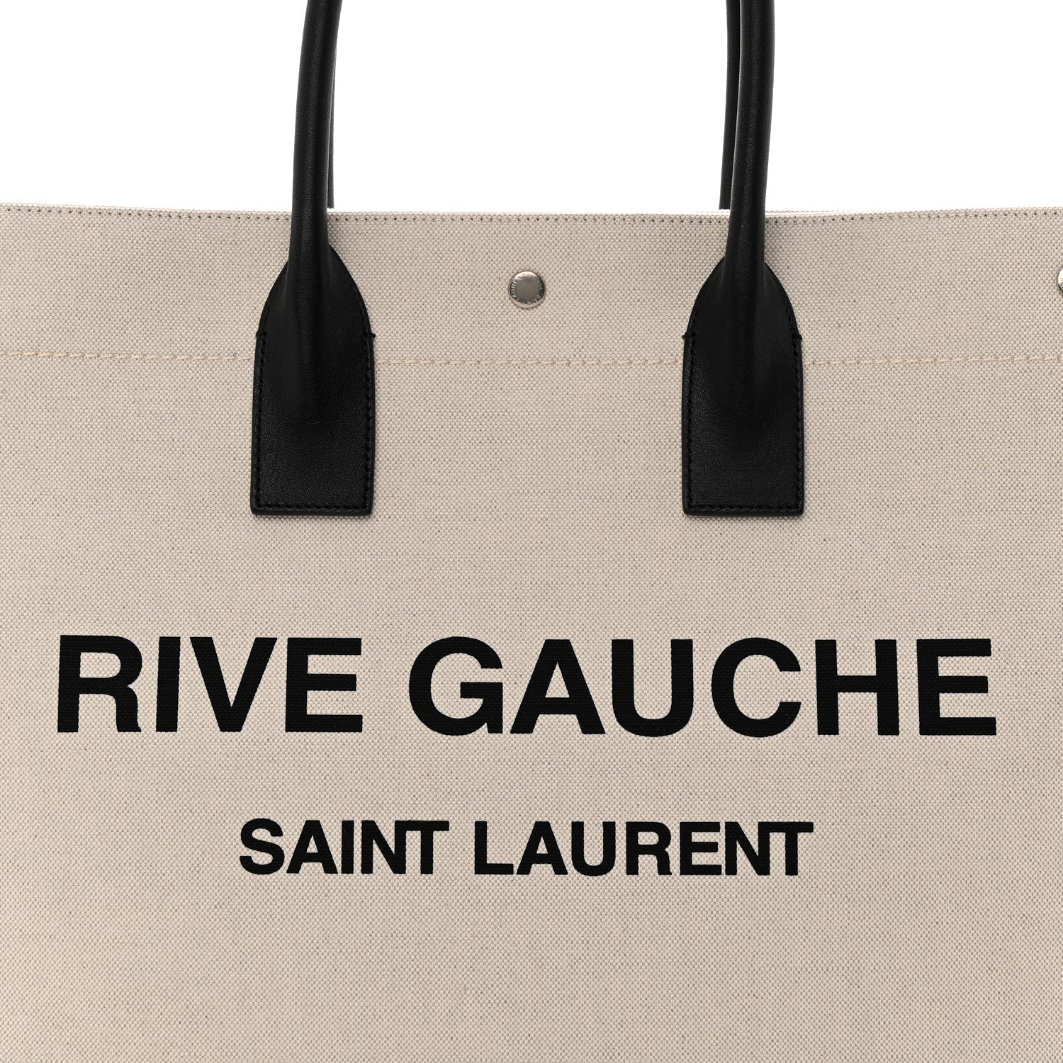 Saint Laurent Linen Calfskin Rive Gauche Tote Optic White 7 of 10