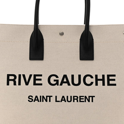Saint Laurent Linen Calfskin Rive Gauche Tote Optic White 7 of 10