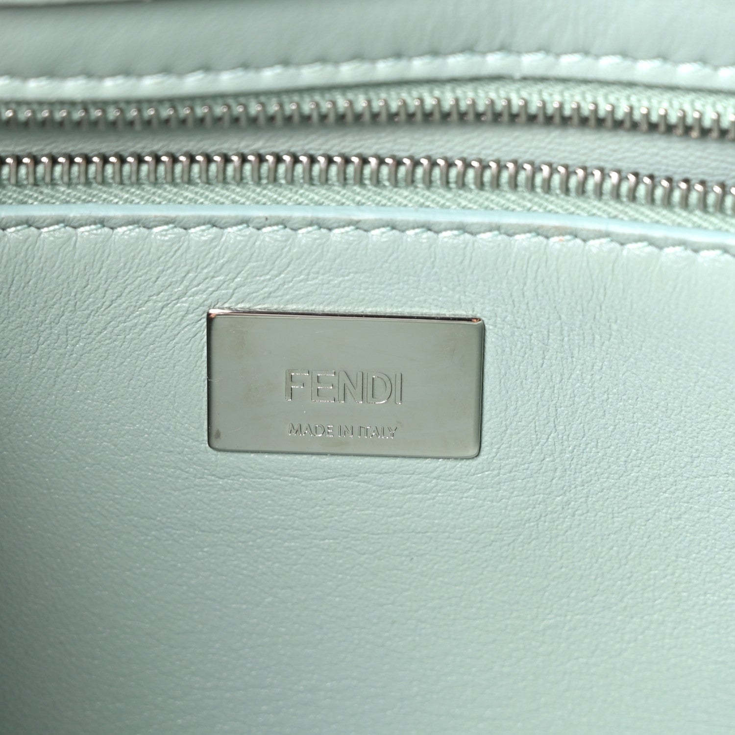 Fendi Sequin Paillettes Nappa Baguette Light Blue 1909294
