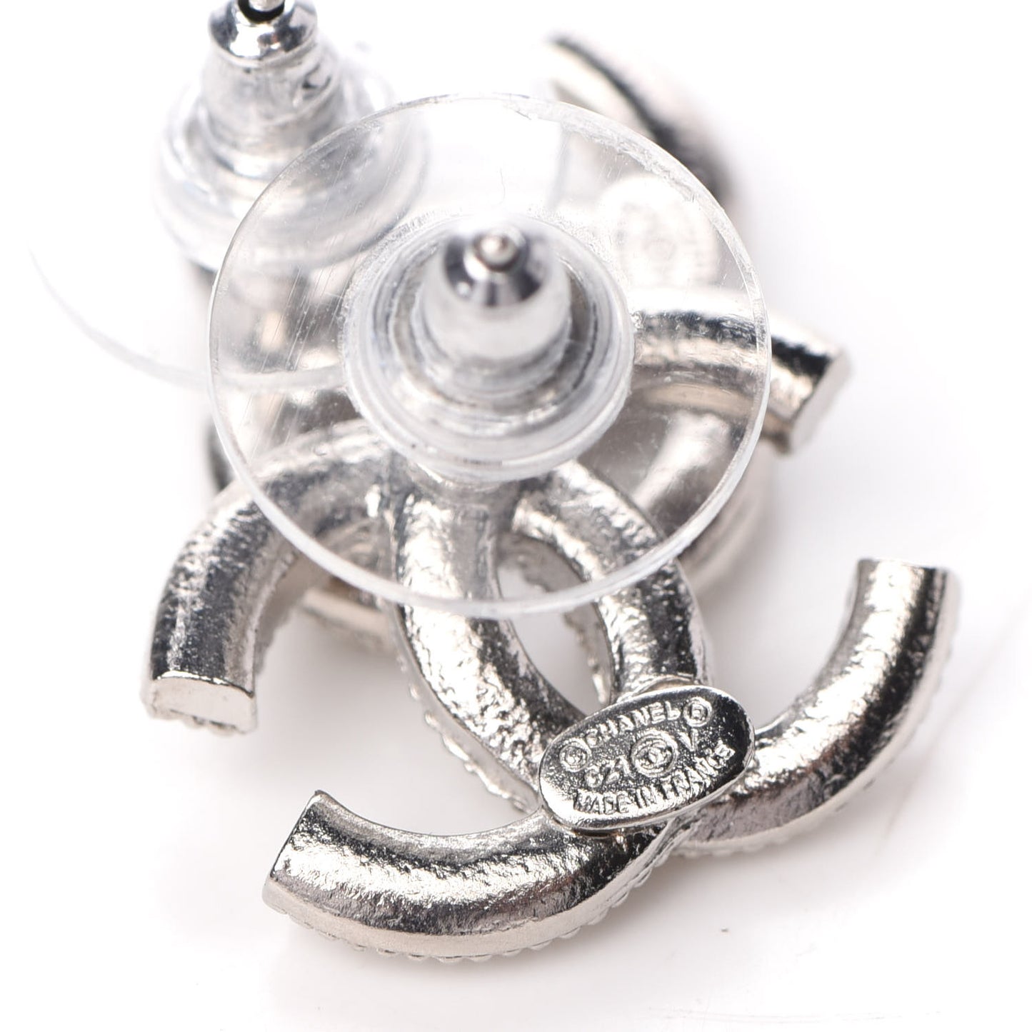 Crystal CC Earrings Silver