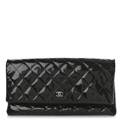 Chanel Patent Calfskin Quilted Beauty CC Clutch Black 1 of 10