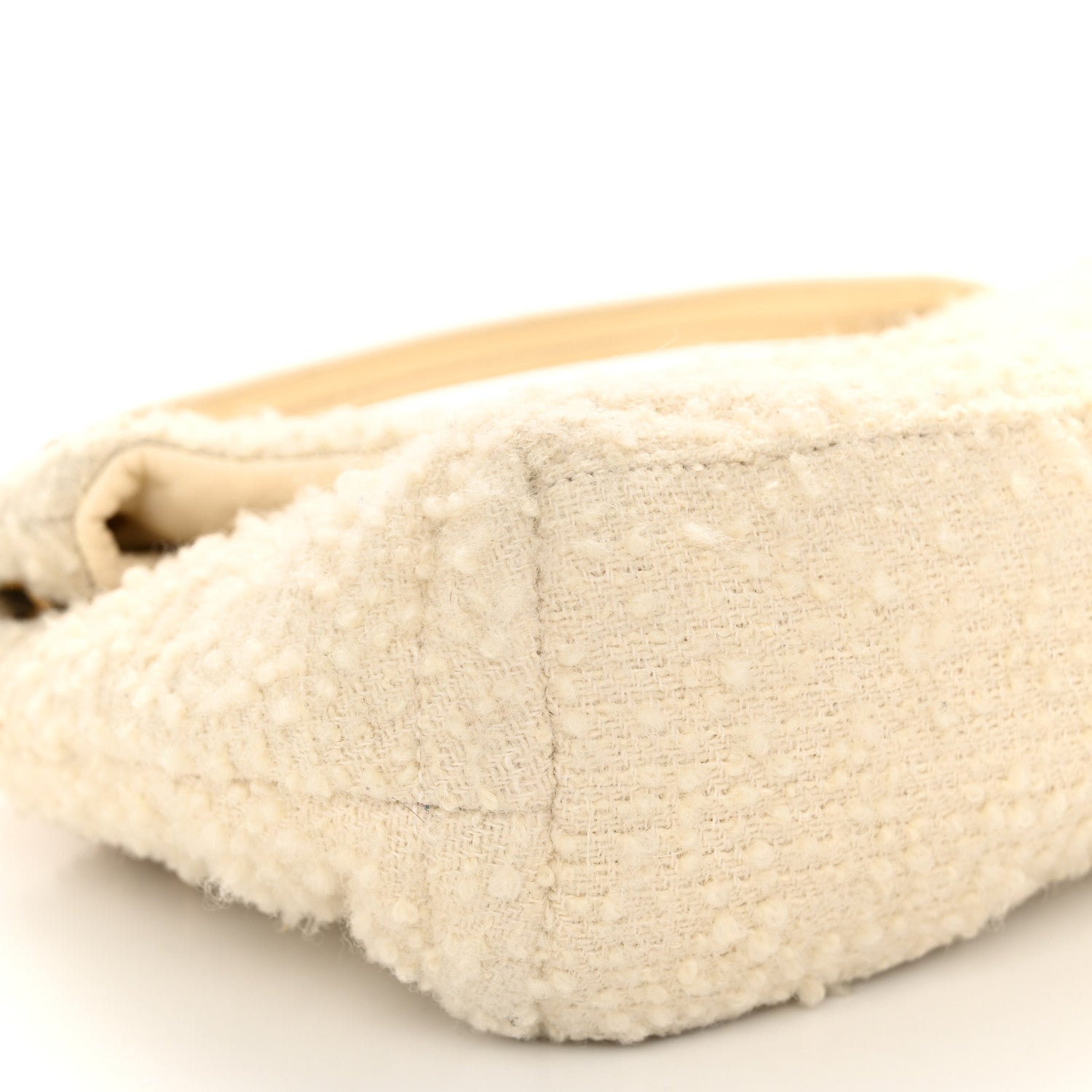 Saint Laurent Boucle Tweed Quilted Small Loulou Puffer Monogram Chain Satchel Crema Soft 9 of 12