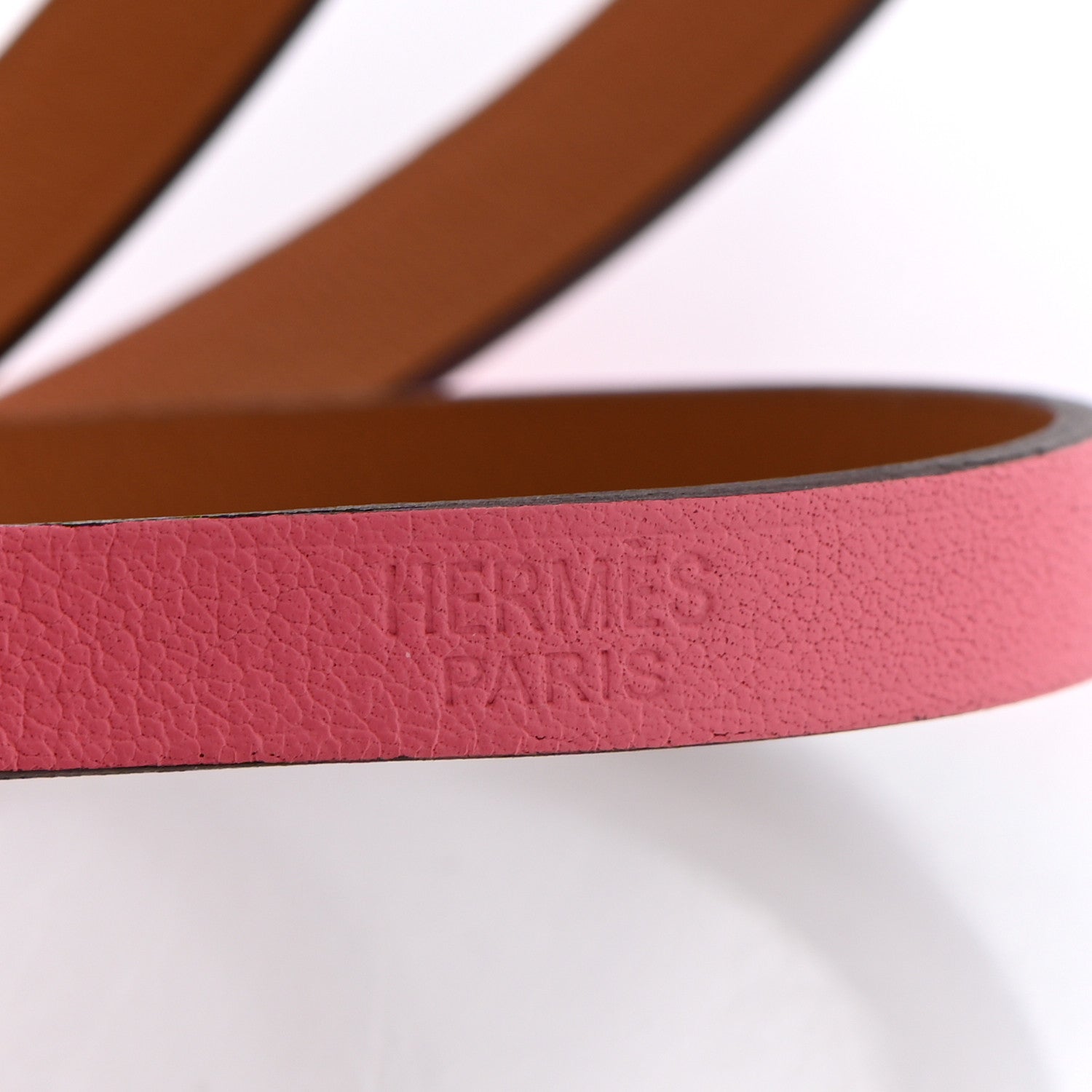 Hermes Chamonix Hapi 3 MM Triple Tour Wrap Bracelet T3 Rose Azalee 4 of 5