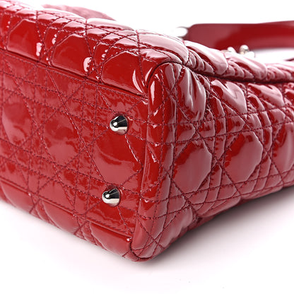 Christian Dior Patent Cannage Small Dior Soft Shopping Tote Red 9 of 10