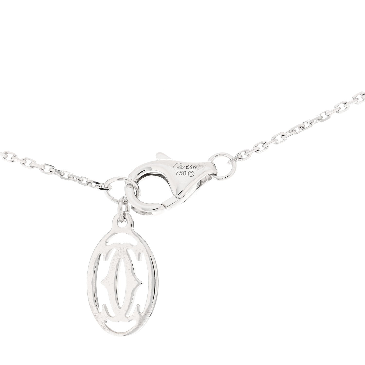 Cartier 18K White Gold Diamond Symbols Cross Pendant Necklace 3 of 5
