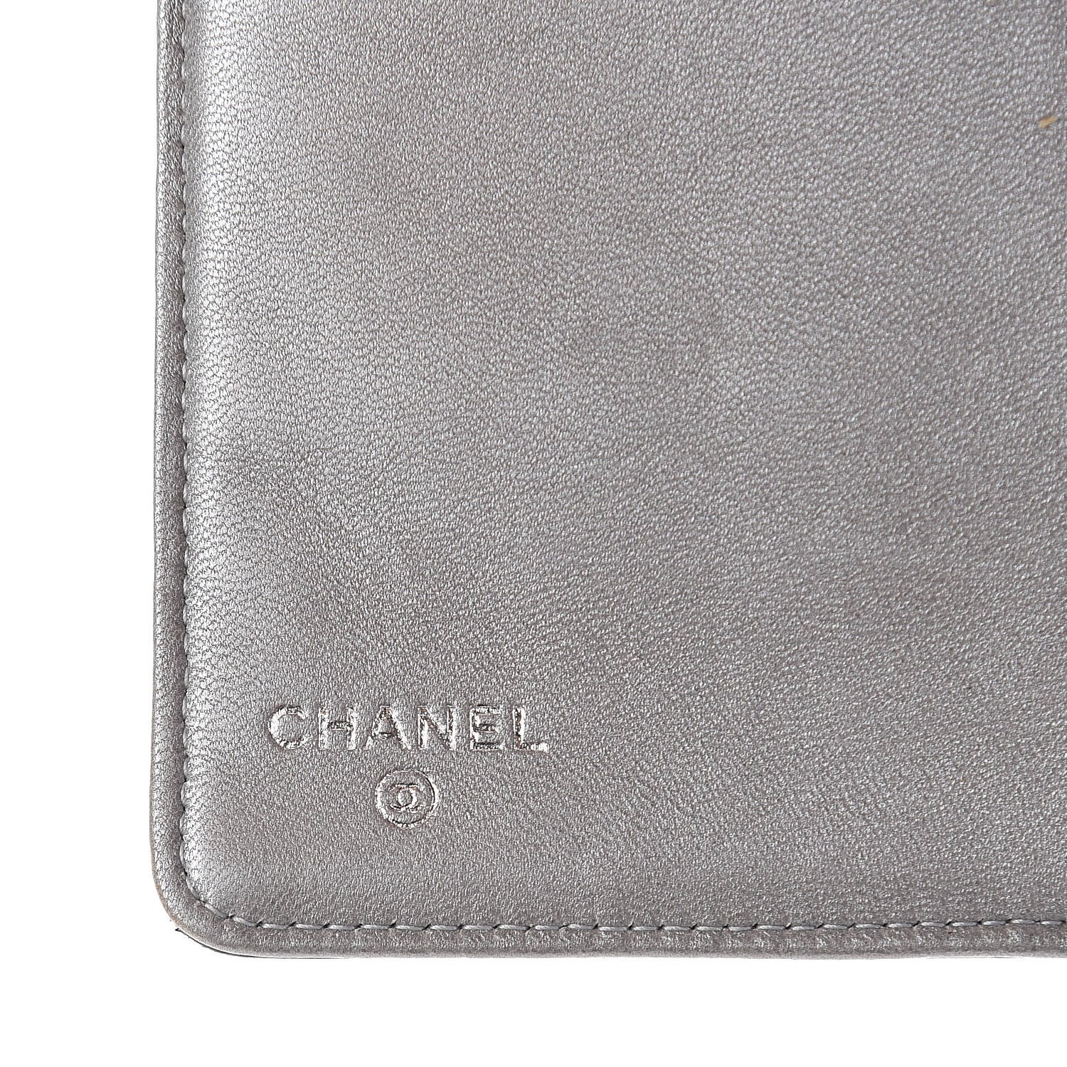 Chanel Lambskin Camellia Embossed Yen Wallet Black 6 of 12