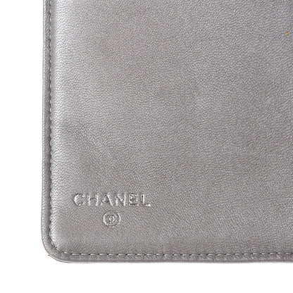 Chanel Lambskin Camellia Embossed Yen Wallet Black 6 of 12