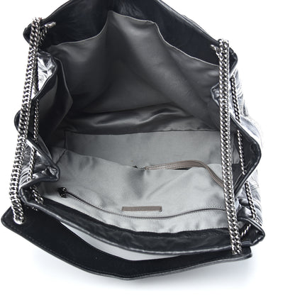 Chanel Lambskin Square Stitched Lax Accordion Shoulder Bag Black 4 of 10