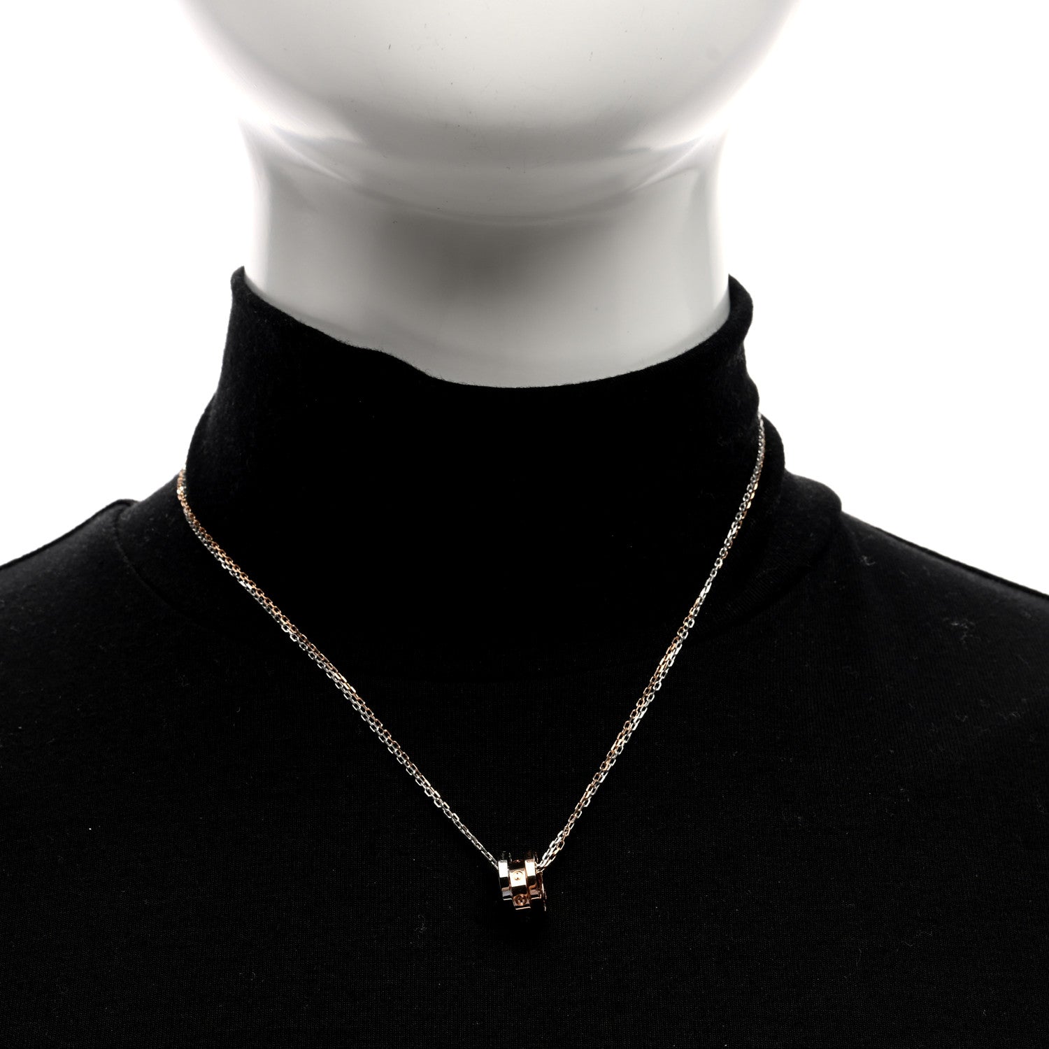 Cartier 18K White Pink Gold Diamond Three Ring LOVE Pendant Necklace 3 of 5