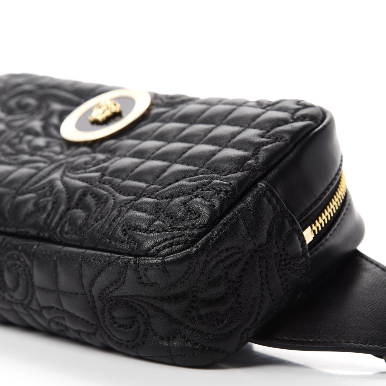 Versace Nappa Barocco Quilted Vanitas Medea Belt Bag Black 7 of 9