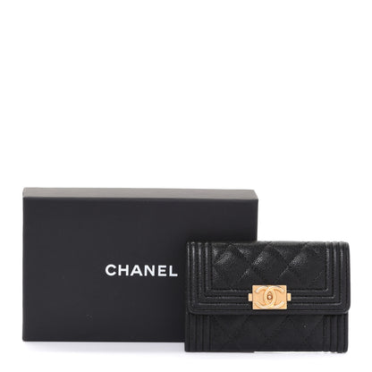 Chanel Caviar Quilted Boy Flap Card Holder Black 9 of 9