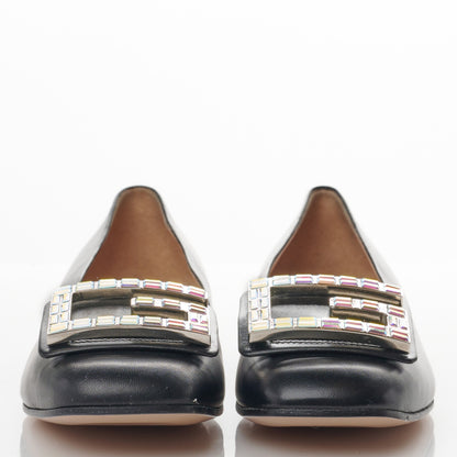 Gucci Malaga Kid Crystal Square G Madelyn Ballet Flats 37 Black 2 of 9