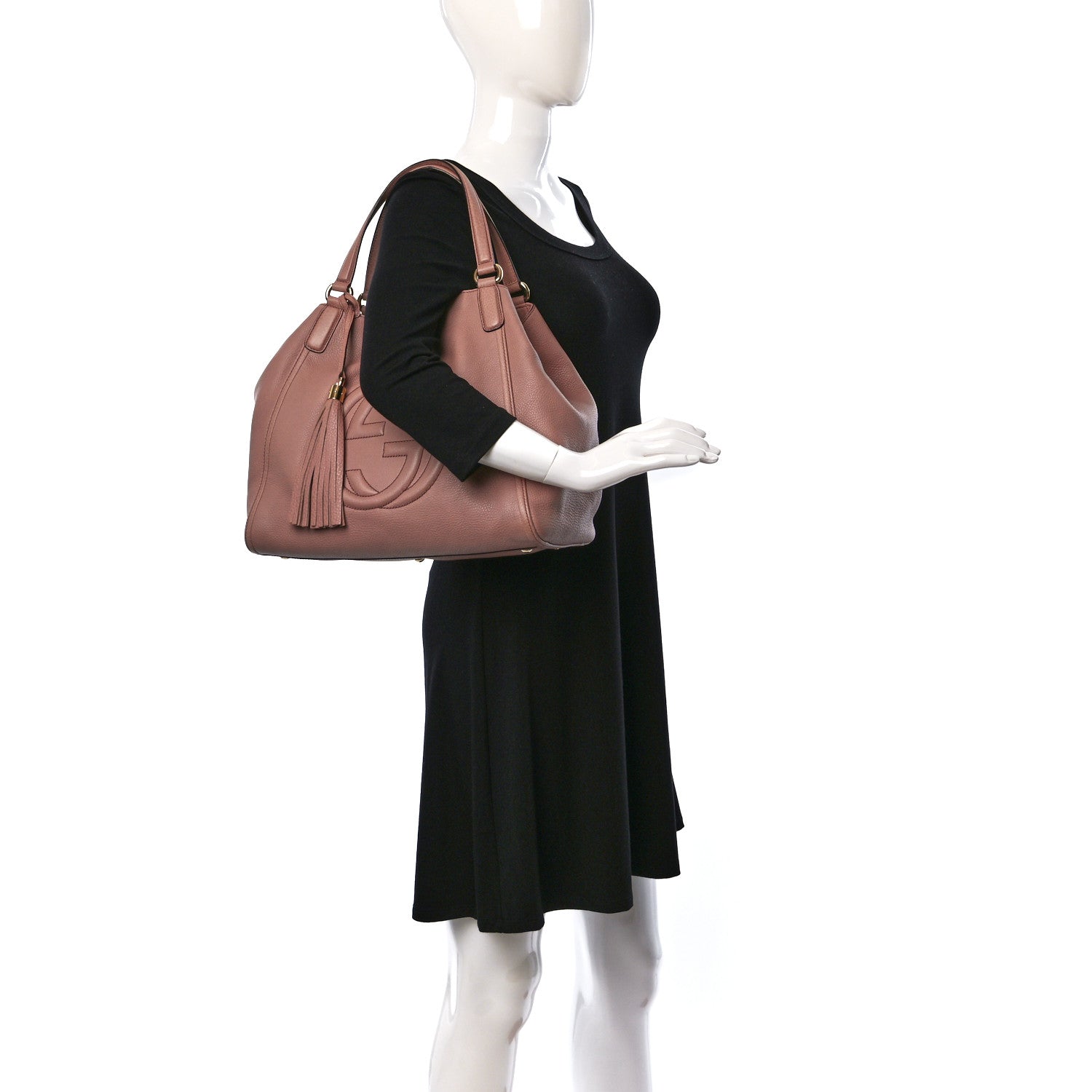 Gucci Pebbled Calfskin Medium Soho Shoulder Bag Dark Cipria 3 of 17